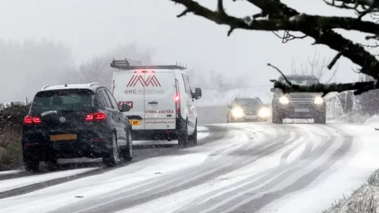 GMC Roofing van in snow - exceptional customer service